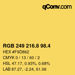 カラーコード: RGB 249 216.8 98.4 | qconv.com