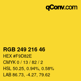 カラーコード: RGB 249 216 46 | qconv.com