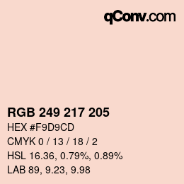 Color code: RGB 249 217 205 | qconv.com