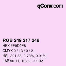 Color code: RGB 249 217 248 | qconv.com