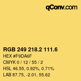 カラーコード: RGB 249 218.2 111.6 | qconv.com