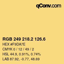 カラーコード: RGB 249 218.2 126.6 | qconv.com