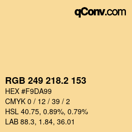 カラーコード: RGB 249 218.2 153 | qconv.com