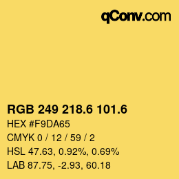 カラーコード: RGB 249 218.6 101.6 | qconv.com