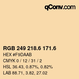 カラーコード: RGB 249 218.6 171.6 | qconv.com