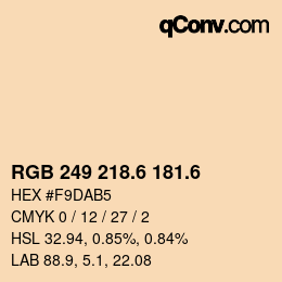 カラーコード: RGB 249 218.6 181.6 | qconv.com