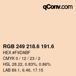 カラーコード: RGB 249 218.6 191.6 | qconv.com