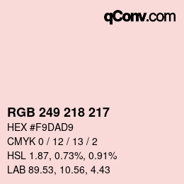 Farbcode: RGB 249 218 217 | qconv.com