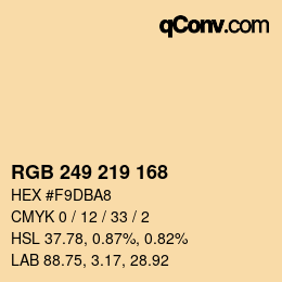 Code couleur: RGB 249 219 168 | qconv.com