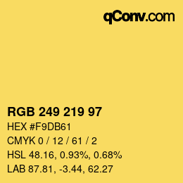 カラーコード: RGB 249 219 97 | qconv.com