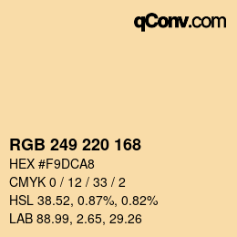 Color code: RGB 249 220 168 | qconv.com