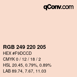 Código de color: RGB 249 220 205 | qconv.com