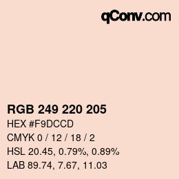 颜色代码: RGB 249 220 205 | qconv.com