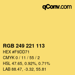Code couleur: RGB 249 221 113 | qconv.com