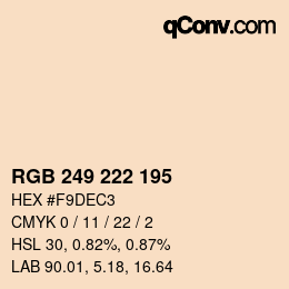Code couleur: RGB 249 222 195 | qconv.com