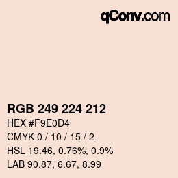 Color code: RGB 249 224 212 | qconv.com