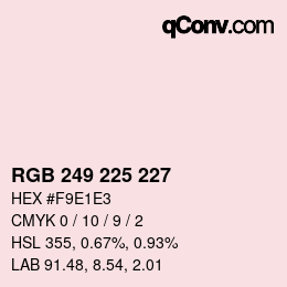 颜色代码: RGB 249 225 227 | qconv.com