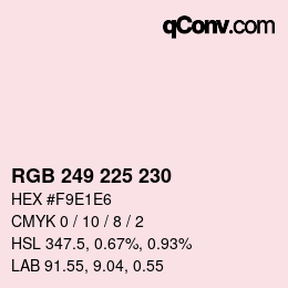 颜色代码: RGB 249 225 230 | qconv.com