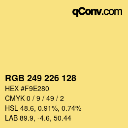 Color code: RGB 249 226 128 | qconv.com