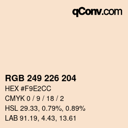 颜色代码: RGB 249 226 204 | qconv.com