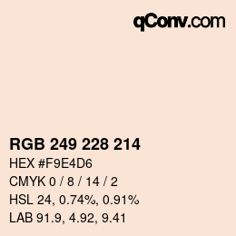 カラーコード: RGB 249 228 214 | qconv.com