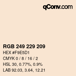 Color code: RGB 249 229 209 | qconv.com