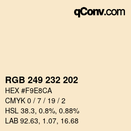 Código de color: RGB 249 232 202 | qconv.com