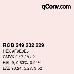 Color code: RGB 249 232 229 | qconv.com