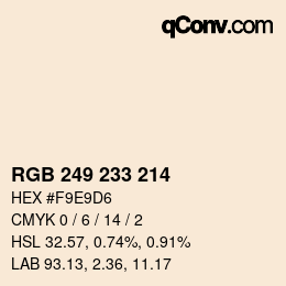 Farbcode: RGB 249 233 214 | qconv.com