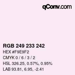 Color code: RGB 249 233 242 | qconv.com