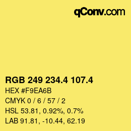 カラーコード: RGB 249 234.4 107.4 | qconv.com