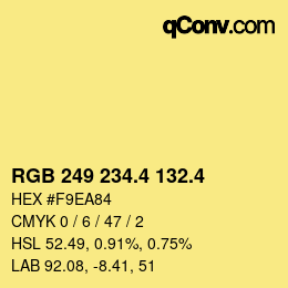 カラーコード: RGB 249 234.4 132.4 | qconv.com