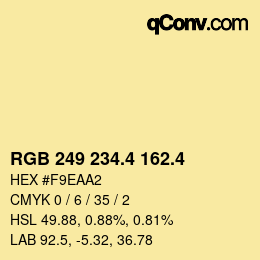 カラーコード: RGB 249 234.4 162.4 | qconv.com