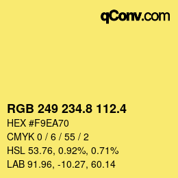 カラーコード: RGB 249 234.8 112.4 | qconv.com
