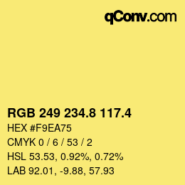 カラーコード: RGB 249 234.8 117.4 | qconv.com