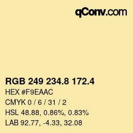 カラーコード: RGB 249 234.8 172.4 | qconv.com