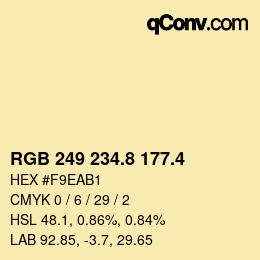 カラーコード: RGB 249 234.8 177.4 | qconv.com