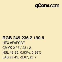 カラーコード: RGB 249 236.2 190.6 | qconv.com