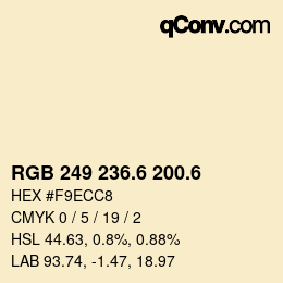 カラーコード: RGB 249 236.6 200.6 | qconv.com