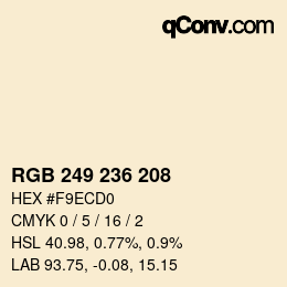 Código de color: RGB 249 236 208 | qconv.com