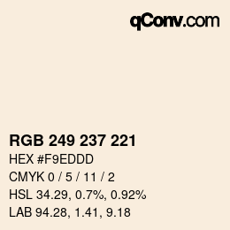 Código de color: RGB 249 237 221 | qconv.com