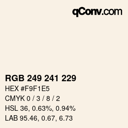 Código de color: RGB 249 241 229 | qconv.com