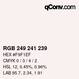 Color code: RGB 249 241 239 | qconv.com