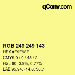 Color code: RGB 249 249 143 | qconv.com
