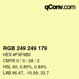 Color code: RGB 249 249 179 | qconv.com
