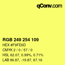 颜色代码: RGB 249 254 109 | qconv.com
