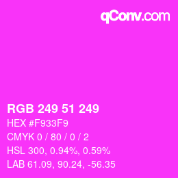 カラーコード: RGB 249 51 249 | qconv.com