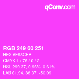 カラーコード: RGB 249 60 251 | qconv.com
