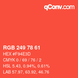 カラーコード: RGB 249 78 61 | qconv.com