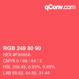 颜色代码: RGB 249 80 90 | qconv.com